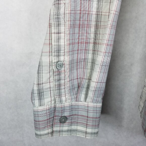 Toad & Co Surveyor Shirt Men's S Grey Plaid Button Up Camp Sleeve Outdoor Hike - Picture 4 of 16